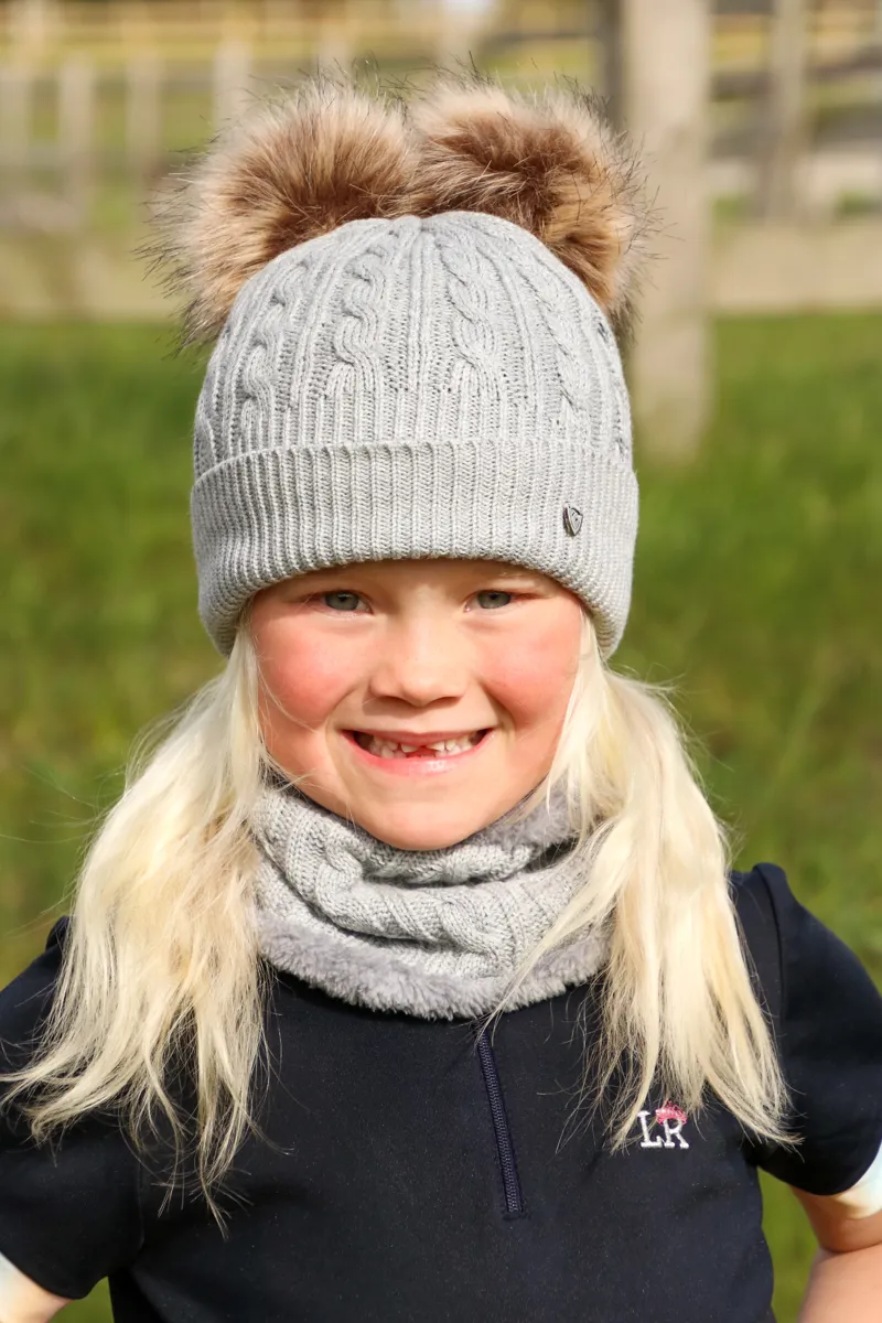 Hy Equestrian Morzine Children's Snood - Grey-1